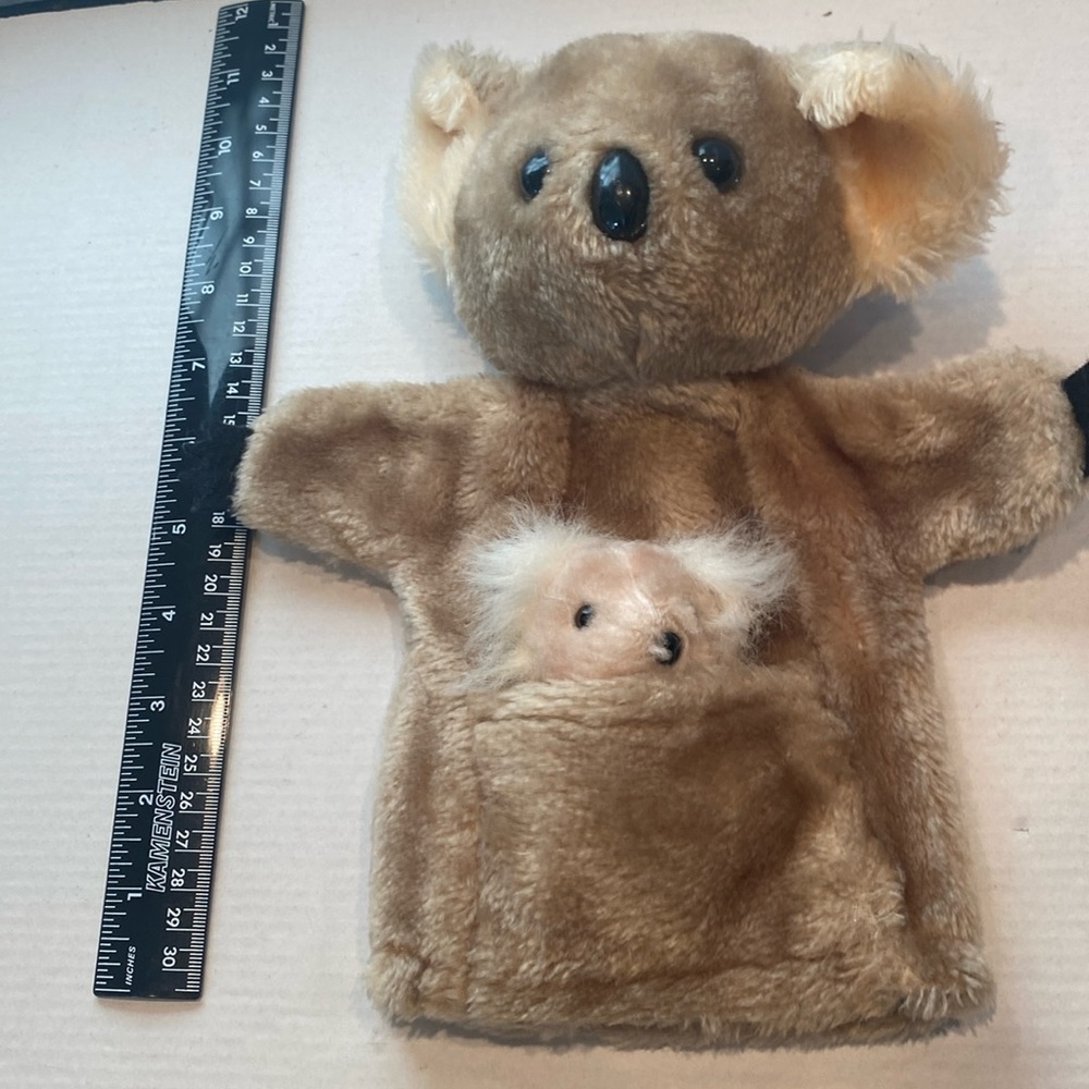 Vintage 1979 Dakin Plush Koala Hand Puppet with Baby in Pouch